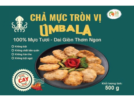 Chả Mực Tròn Vị Cay - Úmbala 500g